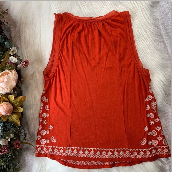 Akemi + Kin Anthropologie Size S Sleeves Top Red - Picture 3 of 8